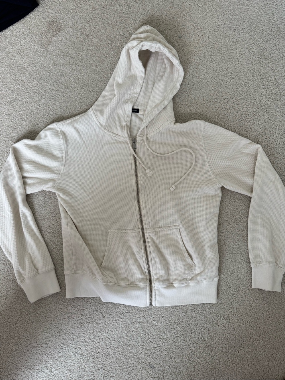 Brandy Melville Cream Waffle-Knit Hoodie